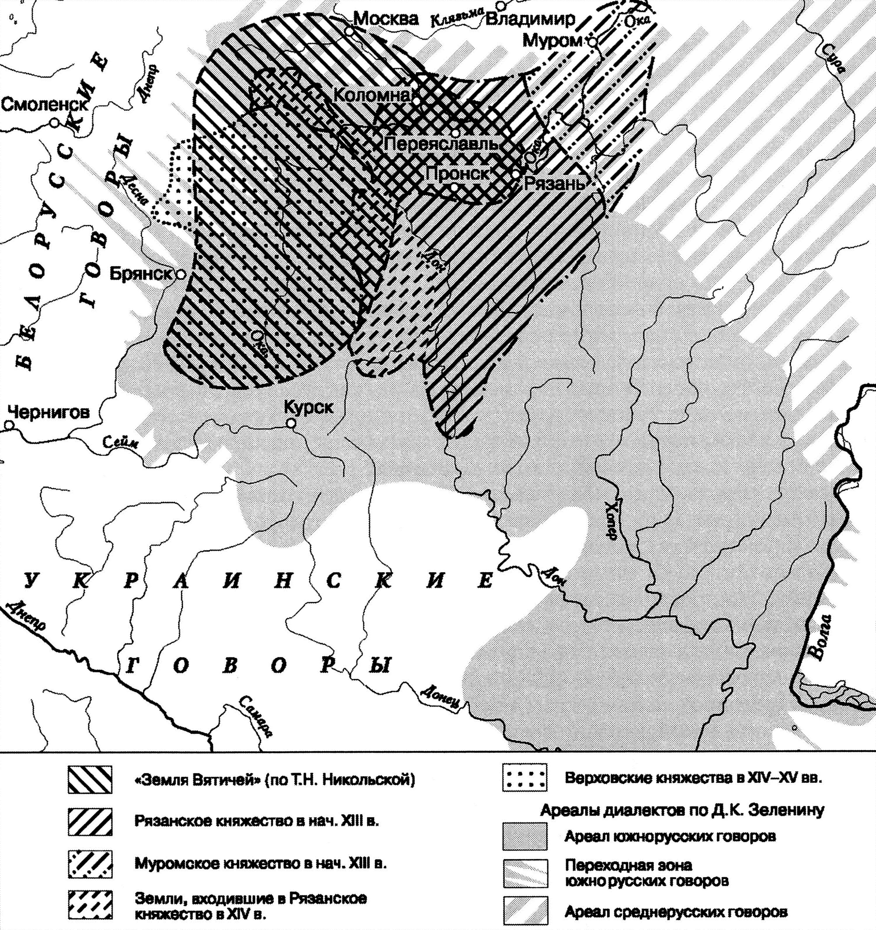 Великое княжество рязанское карта